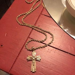 Gold necklace with cross